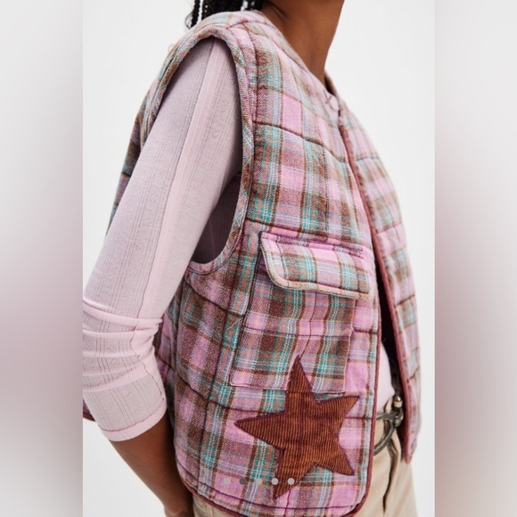 Free People We The Free Starry Plaid Vest - Picture 5 of 10